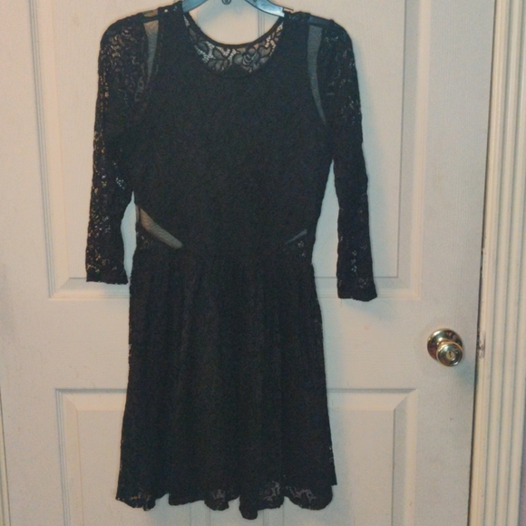 Abercrombie & Fitch Dresses & Skirts - Abercrombie & Fitch Long Sleeve Black Lace Whimsigoth Goth Fairy Steampunk